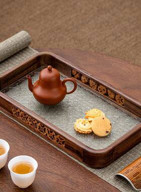 几手工核桃木盘茶盘中用式水果托茶盘长方形家蛋糕YJJY-082盘复古