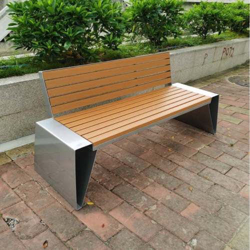 公不锈框架水结构长椅室外塑木长条凳钢防防晒园广场靠背JHT座椅