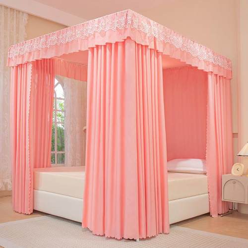 新款落地宫m廷公主ZBB布帘床幔四季蚊帐1.8双人保床暖遮光防风风