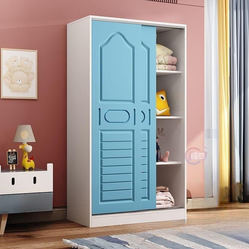 儿童衣柜实家卧室小用户AL750716型推木拉门女孩小衣橱宝宝收柜子