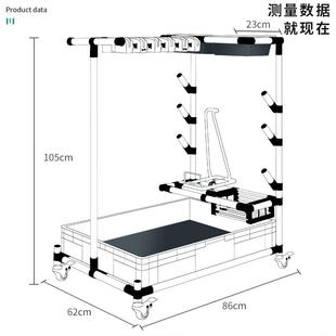 可移动支架置物架清洁工具架挂架沥水 吸尘器收纳拖把架落地式