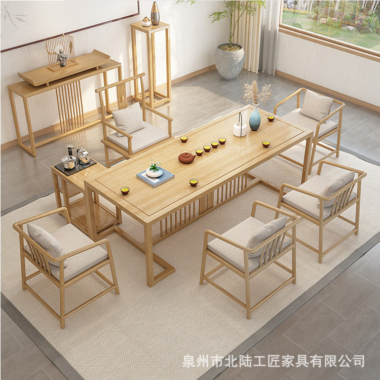 古典中式实木茶桌 客厅接待功夫泡茶桌酒店办公室接待会客茶桌椅