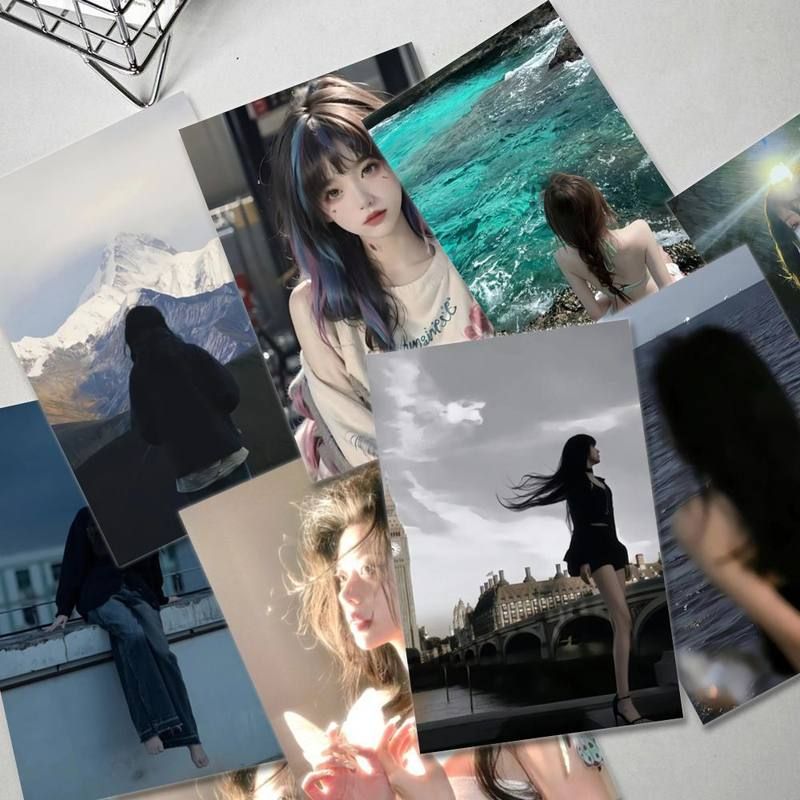 126张新款清纯白月光贴纸ins高颜值女生头像手账贴画diy手机防水