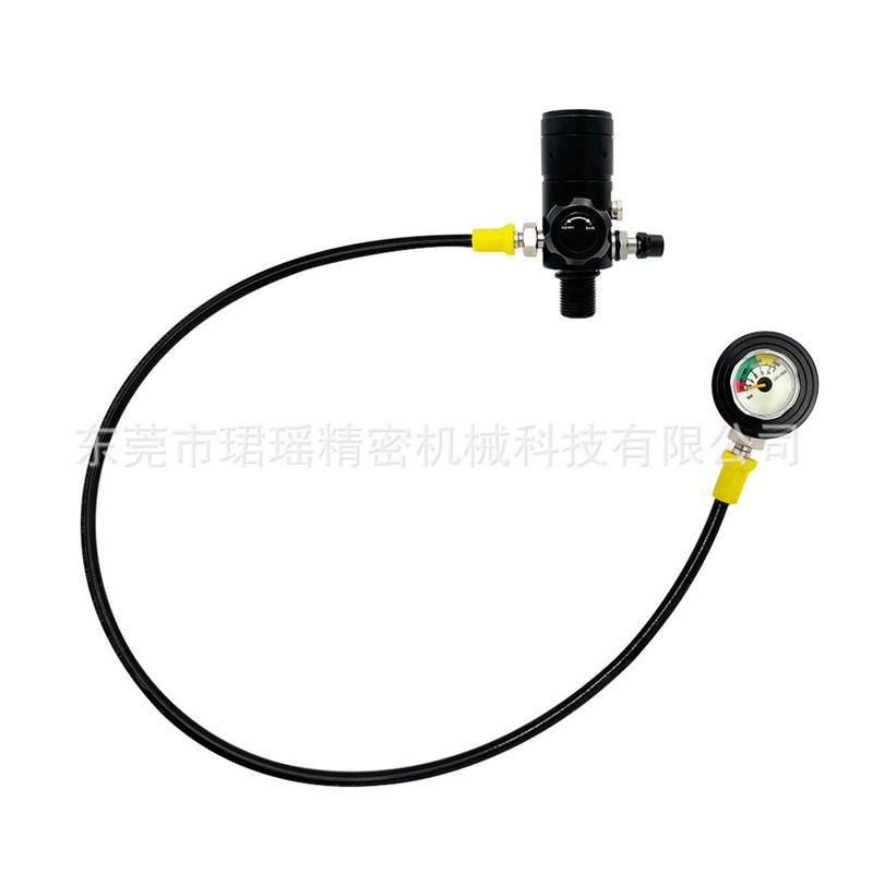 适配跨境潜水瓶一级减压阀Scuba Tank水下呼吸充气接头80cm软管压