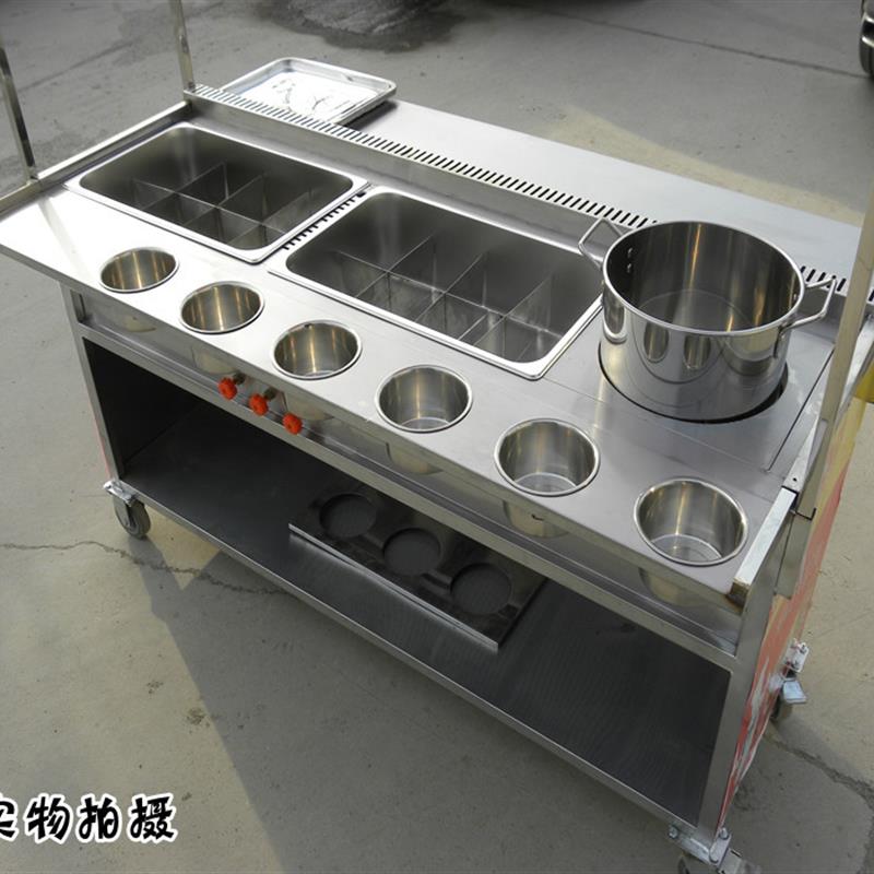 适配车美食麻辣烫新品摆摊串串香小吃关东煮不锈钢车地摊手推车车
