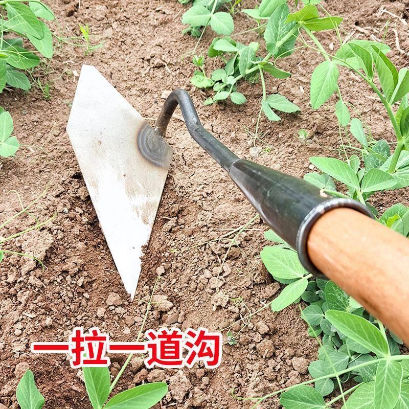 适配农用开沟起垄神器翻土搂挖沟三角锄头侧翻梨种菜施肥松土工具
