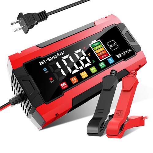 适配12V8A汽车电瓶充电器 12v充电器 摩托车电瓶充电器磷酸铁锂充