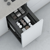 百隆厨房调味拉篮抽屉式 厨柜内置抽屉收纳调料篮橱柜调味篮魔法抽