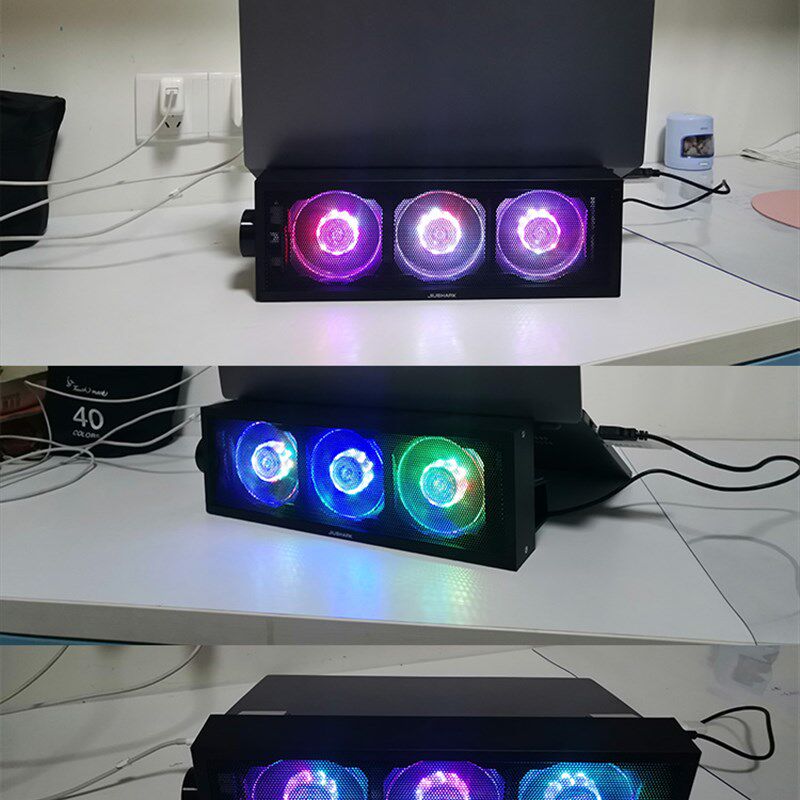笔记本散热支架风冷通用铝合金增高架散热器电脑桌面静音rgb风扇