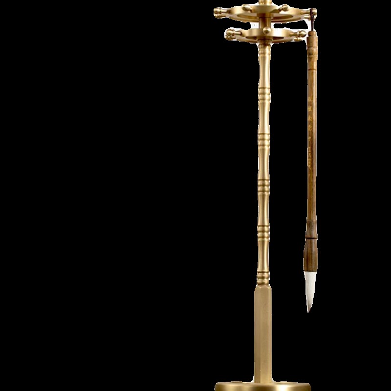 文房四宝铜器摆件工艺品高档全铜圆形毛笔架O笔挂办公室桌面摆件