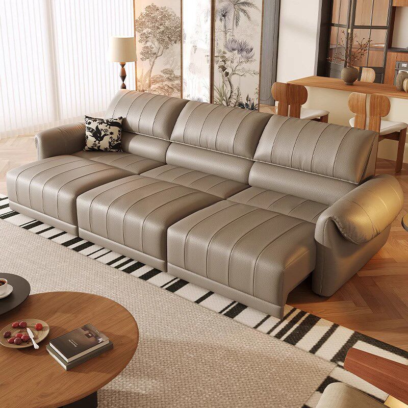 红晟大象耳朵电动沙发可躺可睡三人位功能伸缩沙发客厅真皮沙发床