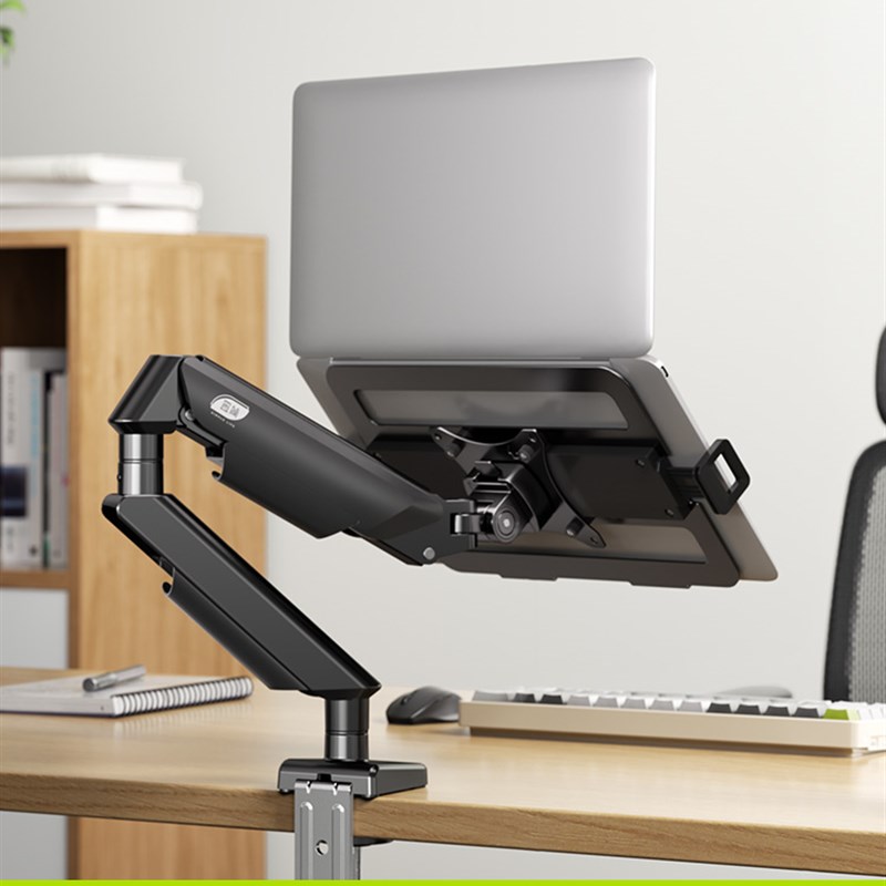 简易手提电脑支架机械臂电脑显示器支架悬臂F式便携式二级显示屏