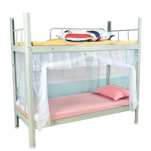 新款学生蚊帐上铺下铺通用 学校宿舍女生单人床90x190免安装 家用