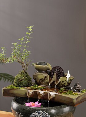 循环流水横杠配件办公室家居装饰摆件店铺客厅鱼缸造景微景观植物