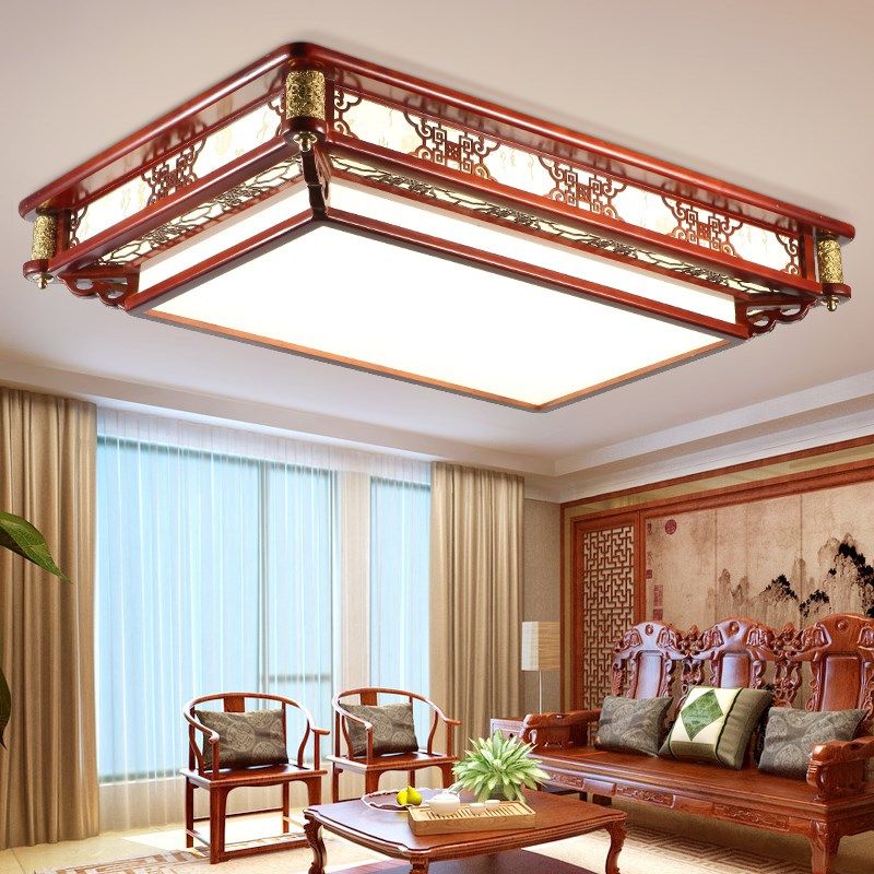 中式吸顶灯仿古典实木客厅餐厅卧室灯书房茶间羊皮灯具木艺酒楼灯,家装灯饰光源,客厅吸顶灯,淘宝优惠券,粉丝福利购,淘宝优惠卷