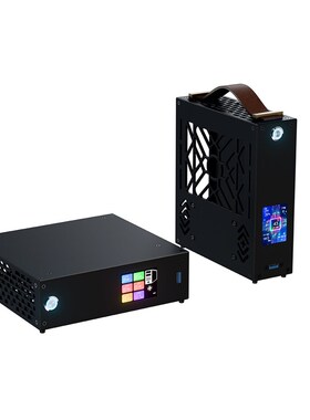 黑色M1铝合金mini迷你电脑机箱台式机小主电源套装diy办公外壳itx