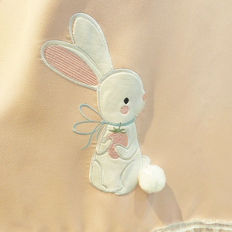 新款儿童房窗帘女孩卡通兔子可爱公主风加厚环保飘窗卧室纱帘定制