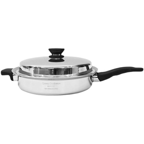 安利皇后锅同款304不锈钢平底炒煎锅不粘I蛋牛排无涂层28cm3L公升