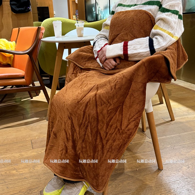 曲奇芝士暖手抱枕被子两用睡觉z靠枕办公室午睡枕头车载毯子二合