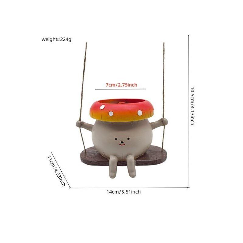 多肉秋千花盆创意治愈家居摆件可爱笑脸装饰工艺品办公室阳台花器