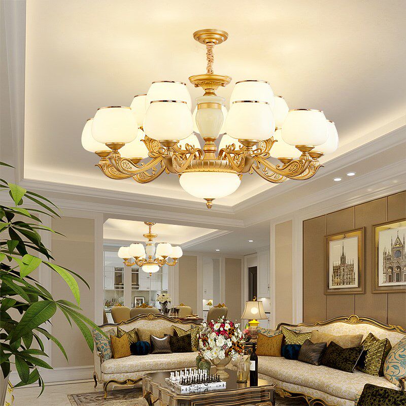 欧式吊灯客厅灯现代简约大厅主灯餐厅复式楼卧室轻奢简欧新款灯具