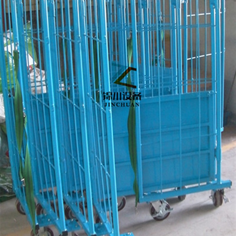 折叠式物流台车物料周转车可移动金属笼车物流搬运拉货工具装卸车
