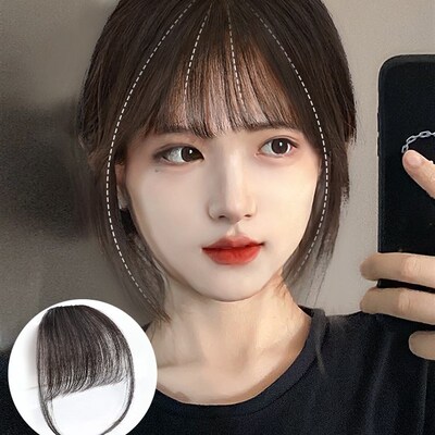 Womens full-length hair air bangs wig film