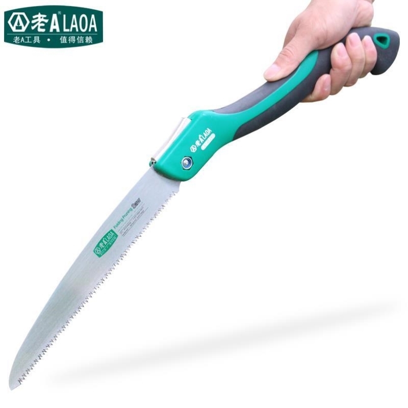 台湾老ASK5材质木工手板锯木工锯子三倍快速折叠锯园林手工锯