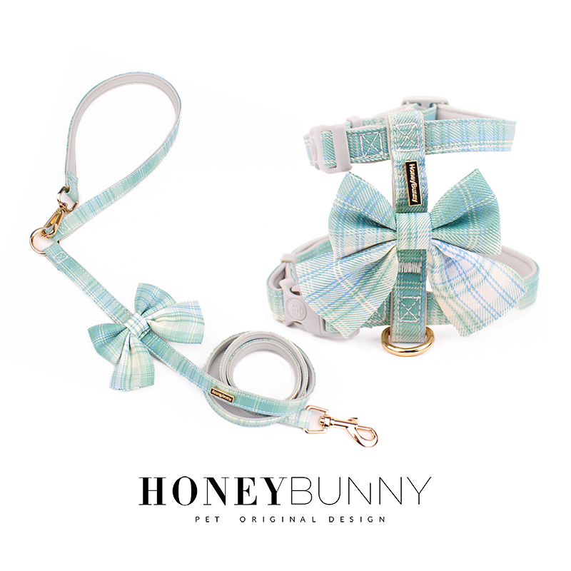 猫咪狗狗防挣脱胸背牵引绳JK亲子蝴蝶结套装遛猫绳外出遛狗绳
