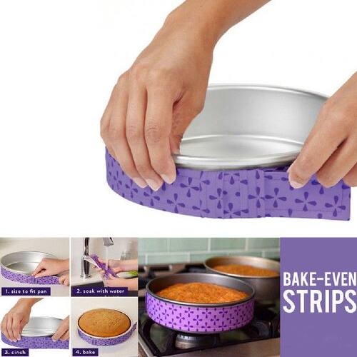 极速Free Shipping 2Pcs Cake Pan Strips Bake Even Strip Belt
