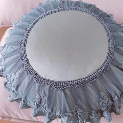 安迪不含公主宠爱飘窗沙发车饰办公室蕾丝边圆高弹抱枕腰靠垫定制