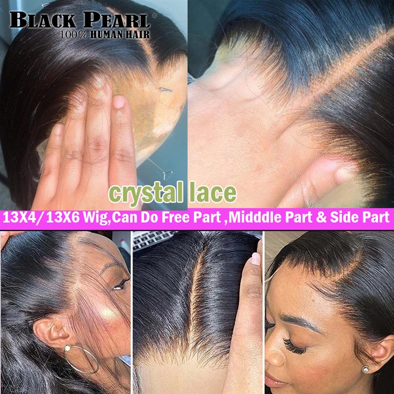 Black Pearl Hair Straight 13X4 Lace Front Human Hair Wigs St