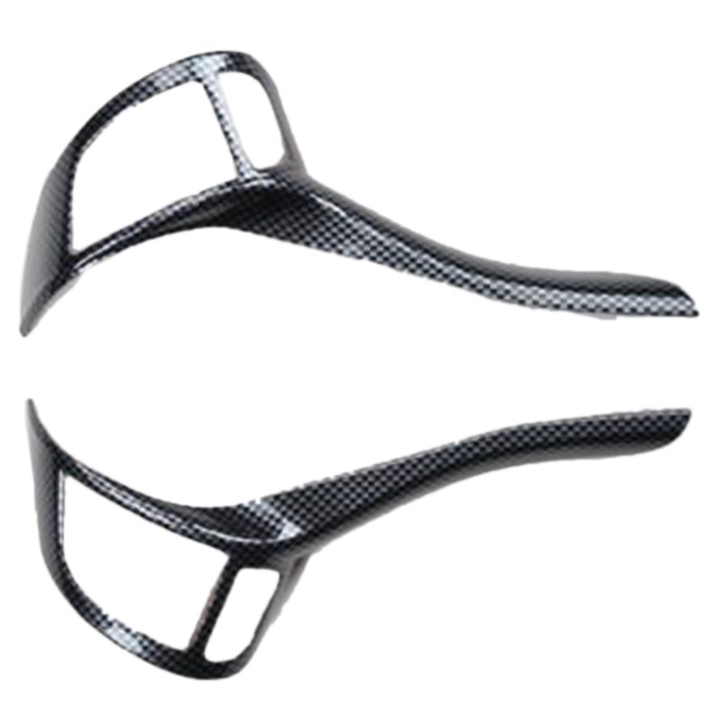 2Pcs Car Carbon Fiber ABS Inner Steering Wheel Strip Trim fo
