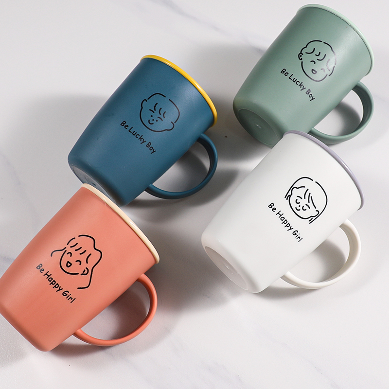 4个装情侣家用简约刷牙杯洗漱杯绿色牙刷杯套创意便携粉色漱口杯