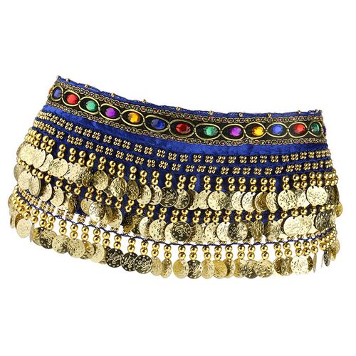 极速Women's Belly Dance Waist Belt Coins Tassel Hip