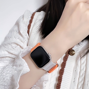适用运动款iwatch表带苹果手表applewatch编织s8女款502新款7高级6夏天6代se可爱S9watch9小众ultra2嘉云讯