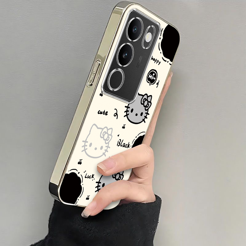 适用vivoS17手机壳S17Pro保护s17t套s17e新款por软硅胶vovos维沃vivis电镀凯蒂猫女生viv0s外壳viovs全包防摔