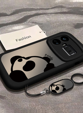 适用真我GT5手机壳realmeGT5Pro可爱熊猫保护套RMX3820新款OPPO外壳TG五Realme带挂绳软壳全包防摔OPPOGT男女