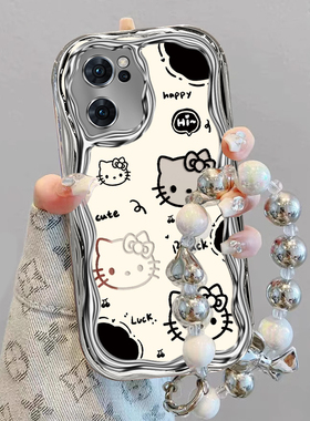 适用oppoReno7手机壳Reno7pro女新款opporone7SE全包防摔reon75G系列外壳opp0pp0ppor保护套女电镀奶油KT猫