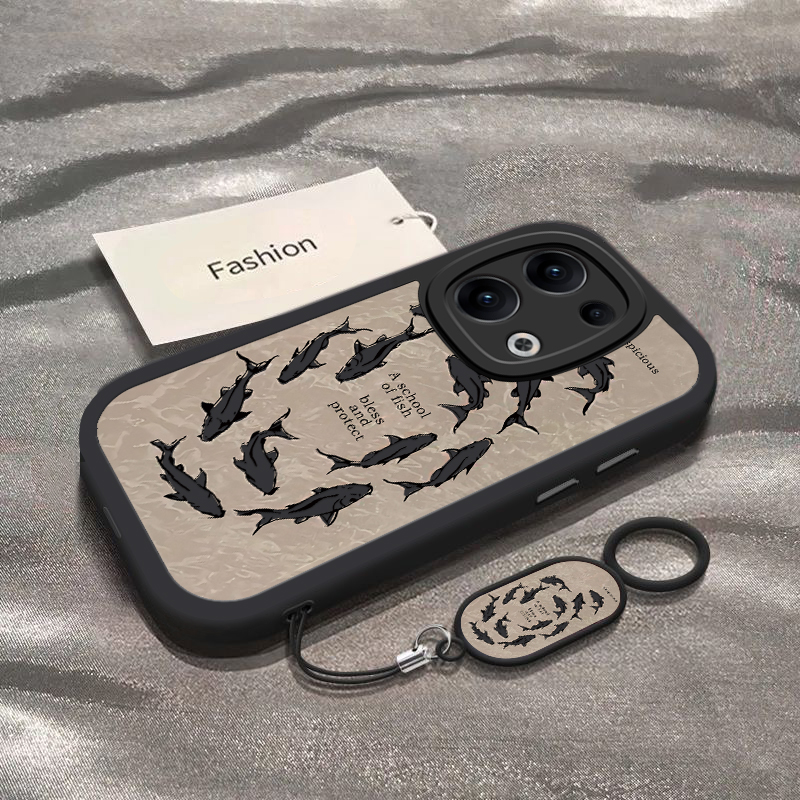 适用opporeno13/12pro手机壳11/10新款reno9pro+英文锦鲤eno8se/7/6硅胶套reon5k男女rone4软reno3防摔2Z全包