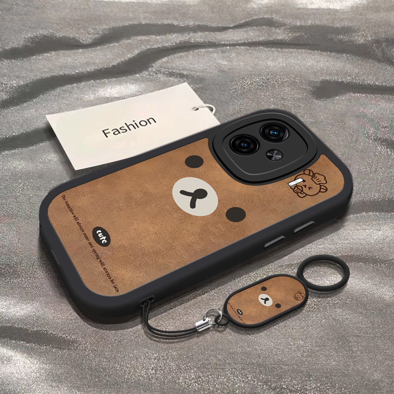 适用iqooz9turbo手机壳z8新款vivoiqooz7i棕色轻松熊qooz6全包防摔ipooz5x/z3硅胶套icoou3xU5外壳iqooz1x女