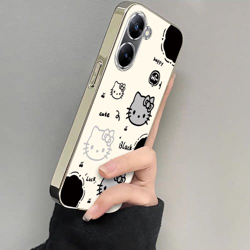 适用真我v30手机壳OPPORMX3618保护realme真我V30t套realmeV新款OPPOV电镀凯蒂猫RealmeRMX全包RM防摔V3O女款