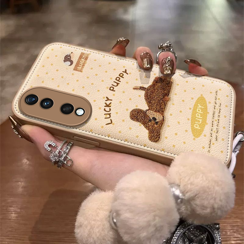 适用荣耀80手机壳华为HONOR80Pro保护套H0N0R80Pr0曲屏版新款硅胶镜头全包防摔八十专用八零可爱女款英文小狗