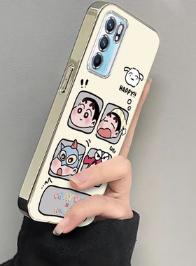 适用OPPOReno6手机壳OPPO新款Reno6pro+套OPPOReo高级感电镀四宫格小新全包OPP0PP0PPO防摔Ren06男女款高级感