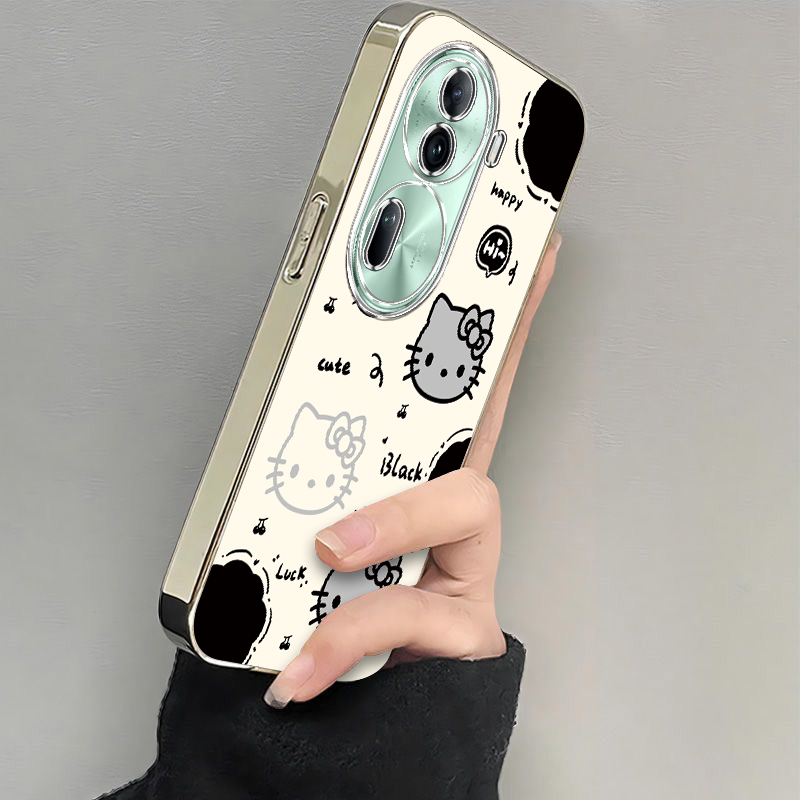 适用OPPOReno11手机壳OPPO新款Reno11Pro5G保护套OPPORone11硅胶OPPOReon全包Reon/Rone防摔Rneo女电镀凯蒂猫