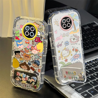 适用红米M2007J17C手机壳Note9Pro保护N9P套镜面泡芙KT猫小新小米redmi新款Por外壳red闹特九全包防摔nore女