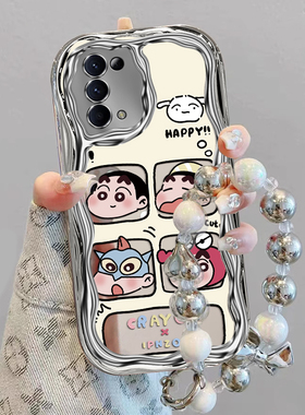 适用OPPOReno5手机壳OPPO新款Reno5pro套OPPORen05pro电镀奶油小新OPPOReon全包OPPOReno5K防摔OPPOR0PP0女款