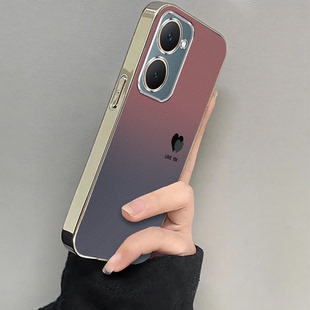 适用vivoY37手机壳vivoY37pro保护套新款外壳硅胶全包防摔y37pro步步高viv0维沃vovoy丫vivi女电镀渐变爱心