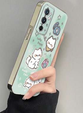 适用一加MT2110手机壳1加9RT保护OPPO套1+9新款onePlus九5G十9T电镀可爱小狗TR全包防摔软壳OPPOONEPlus女生