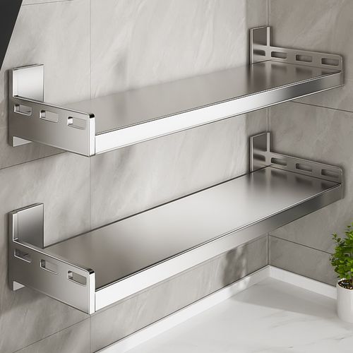 不锈钢厨房微波炉置o物架壁挂式多功能免打孔悬空架子墙上收纳架